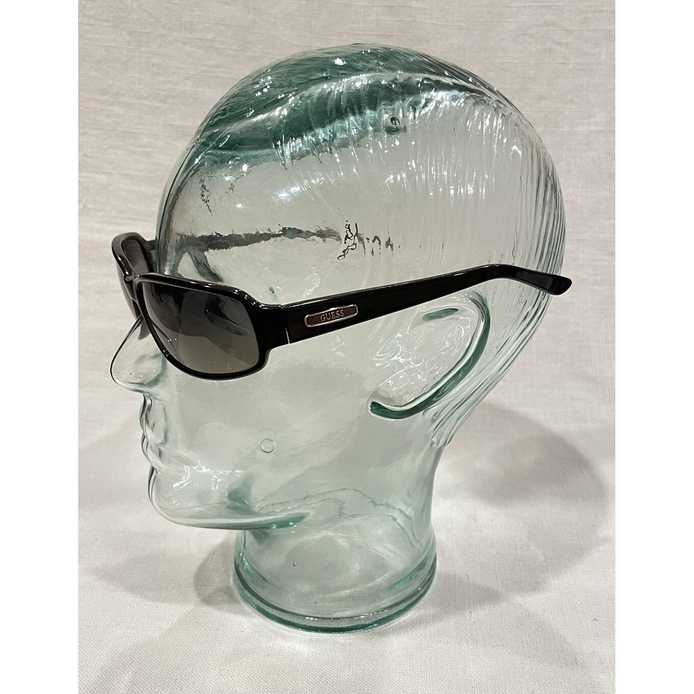 Guess Sunglasses GU 6100 BLKDA-35 Brown Rectangular Frames w/ Blue Brown Lenses‎